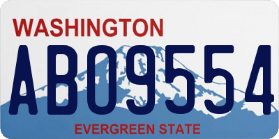 WA license plate ABO9554