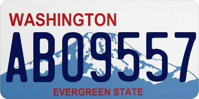 WA license plate ABO9557