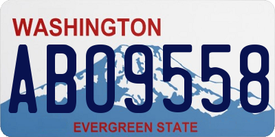 WA license plate ABO9558
