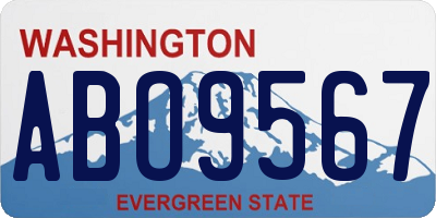 WA license plate ABO9567