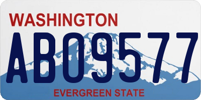 WA license plate ABO9577