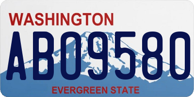WA license plate ABO9580