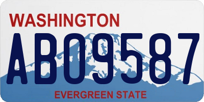 WA license plate ABO9587