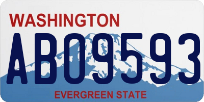 WA license plate ABO9593