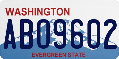 WA license plate ABO9602