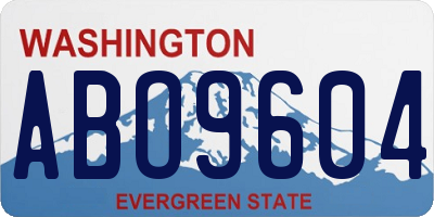 WA license plate ABO9604