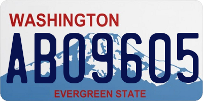 WA license plate ABO9605