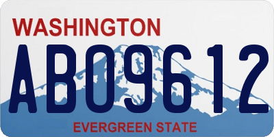 WA license plate ABO9612