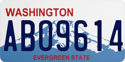 WA license plate ABO9614