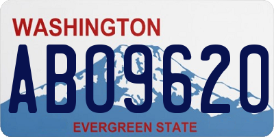 WA license plate ABO9620