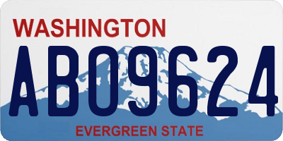 WA license plate ABO9624