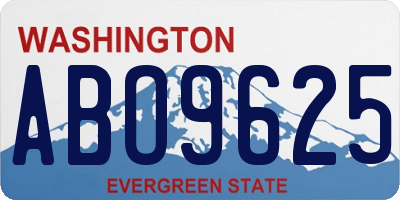 WA license plate ABO9625