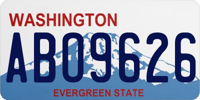 WA license plate ABO9626