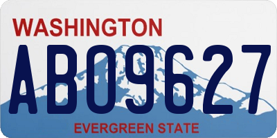 WA license plate ABO9627