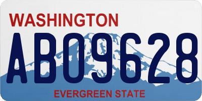 WA license plate ABO9628
