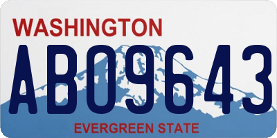WA license plate ABO9643