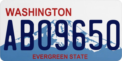 WA license plate ABO9650