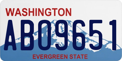 WA license plate ABO9651