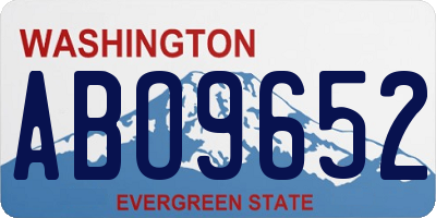 WA license plate ABO9652