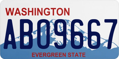 WA license plate ABO9667