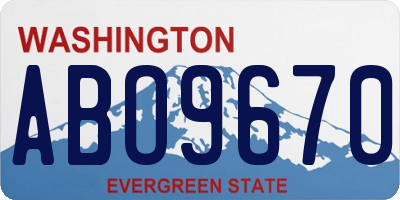 WA license plate ABO9670