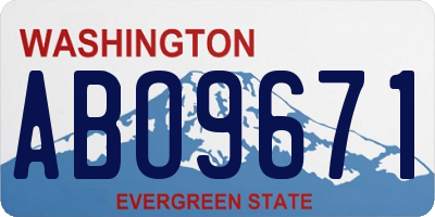 WA license plate ABO9671
