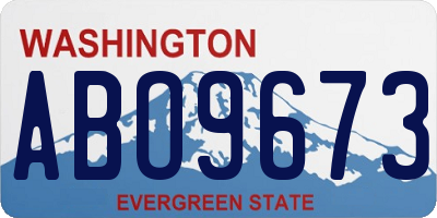 WA license plate ABO9673