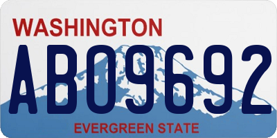 WA license plate ABO9692