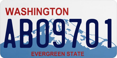 WA license plate ABO9701