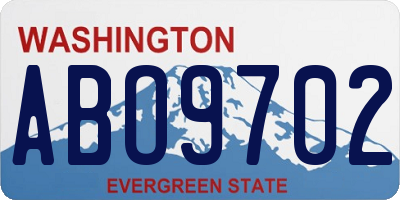 WA license plate ABO9702
