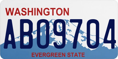 WA license plate ABO9704