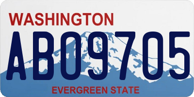 WA license plate ABO9705