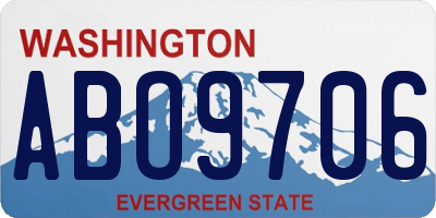 WA license plate ABO9706