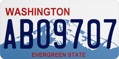 WA license plate ABO9707
