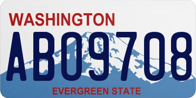 WA license plate ABO9708