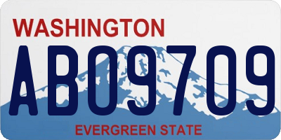 WA license plate ABO9709