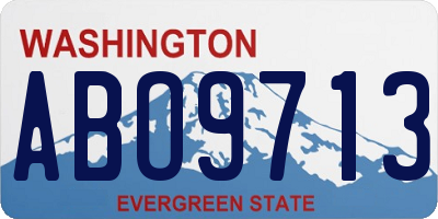WA license plate ABO9713