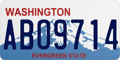 WA license plate ABO9714