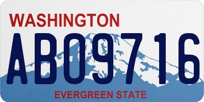WA license plate ABO9716