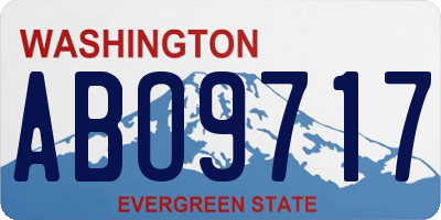 WA license plate ABO9717