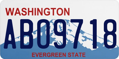 WA license plate ABO9718