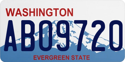 WA license plate ABO9720