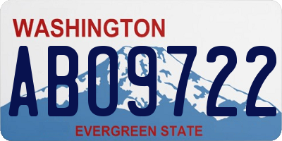 WA license plate ABO9722