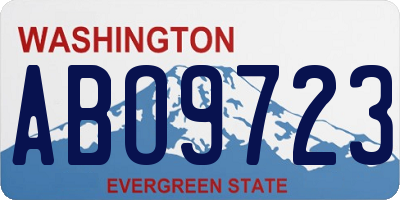 WA license plate ABO9723