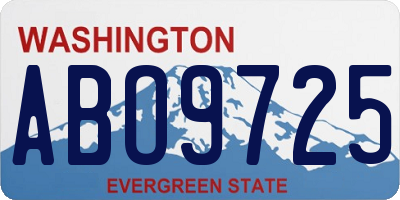 WA license plate ABO9725
