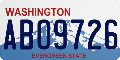WA license plate ABO9726