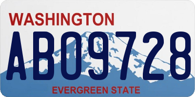 WA license plate ABO9728