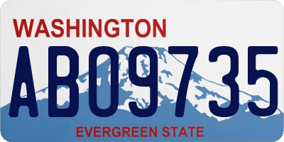 WA license plate ABO9735