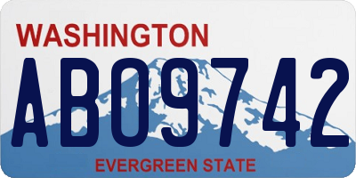 WA license plate ABO9742