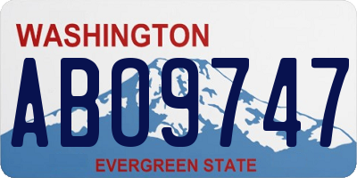 WA license plate ABO9747